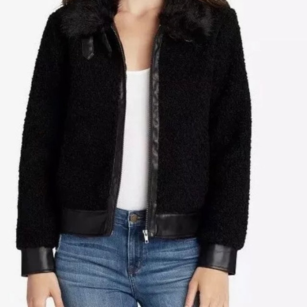 Black Faux Fur Women's Jacket